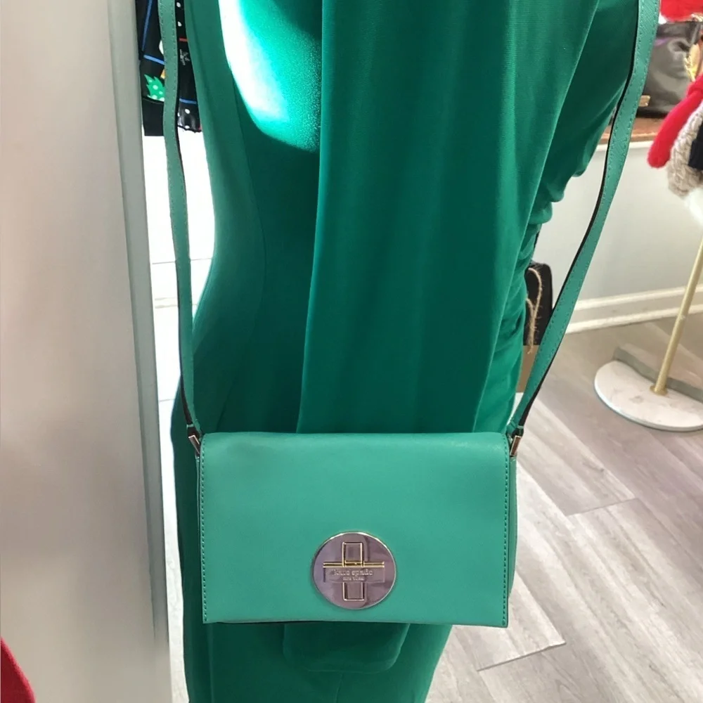 ✨ Kate Spade New York Turquoise Crossbody Bag – Gorgeous Turn-Lock Closure